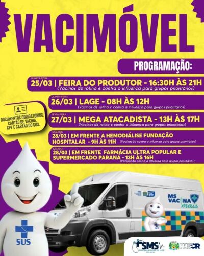 Imagem da notícia Vacimóvel chega a Costa Rica e oferece vacinação em pontos estratégicos da cidade